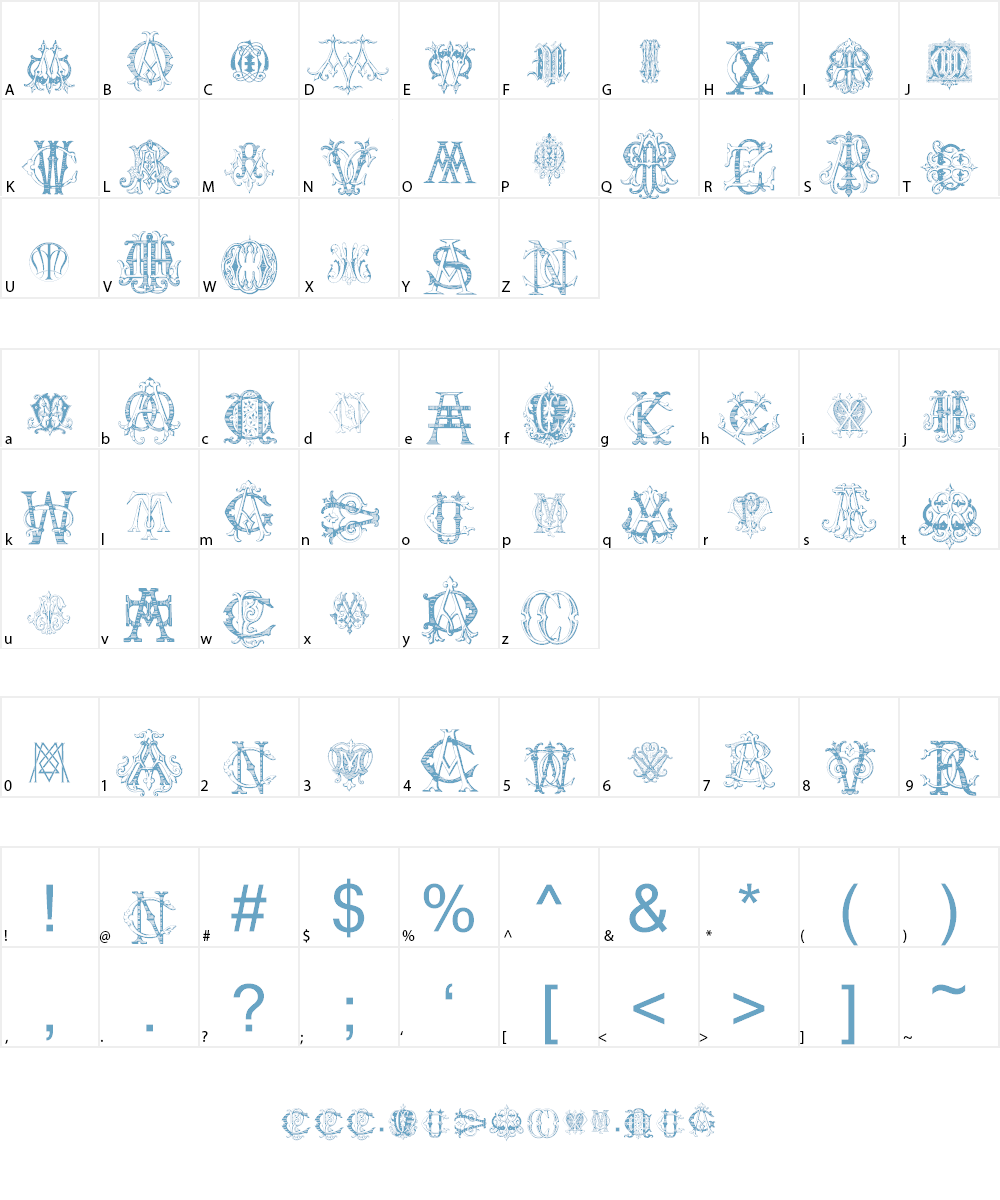 Intellecta Monograms Random Five Font Character
